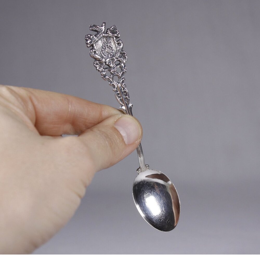 Ornate Silver Plated Decorative Spoon - Silver